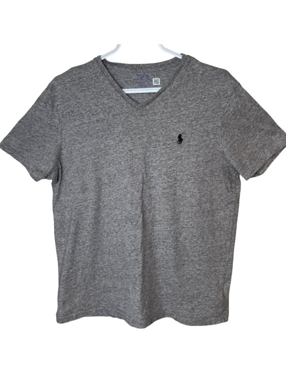 Polo Ralph Lauren Classic Grey Pony Logo V-Neck T-Shirt Size M